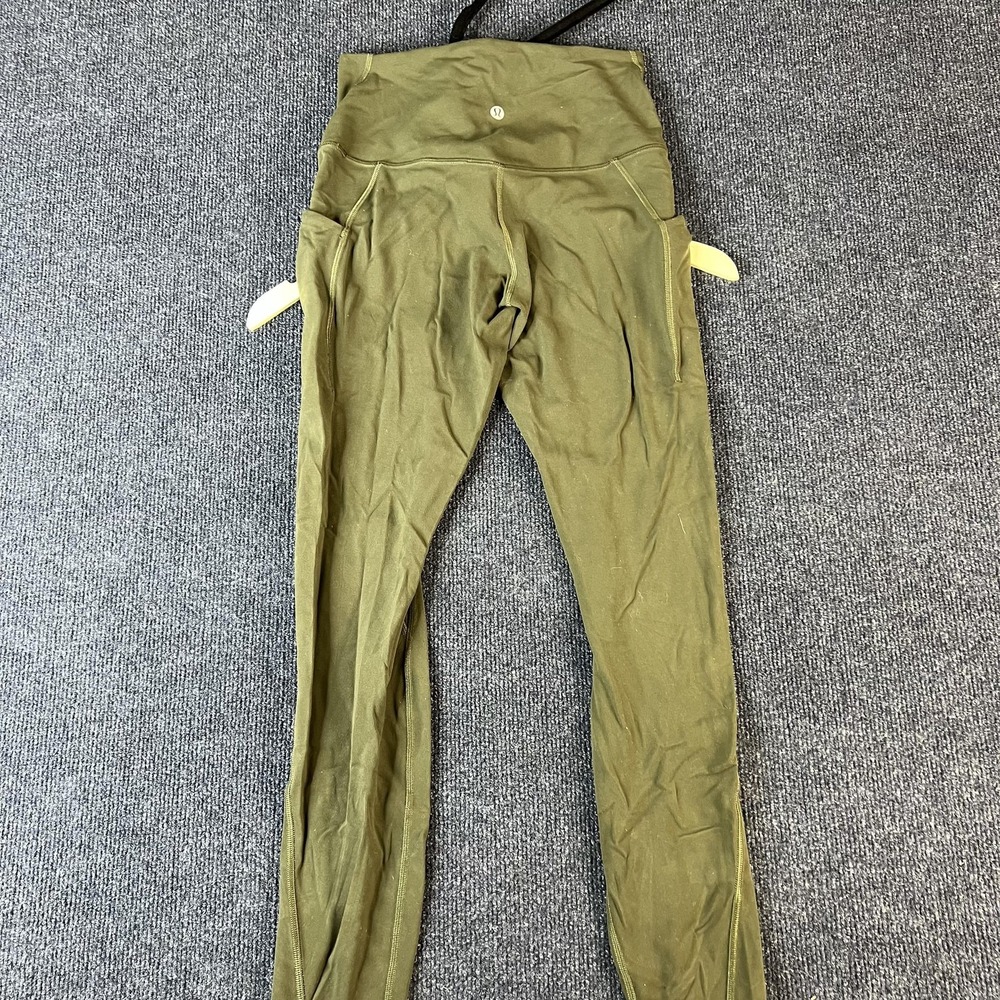 Lululemon‎ Pants Womens 6 Green High Rise Pocket Leggings Yoga Running Athletic